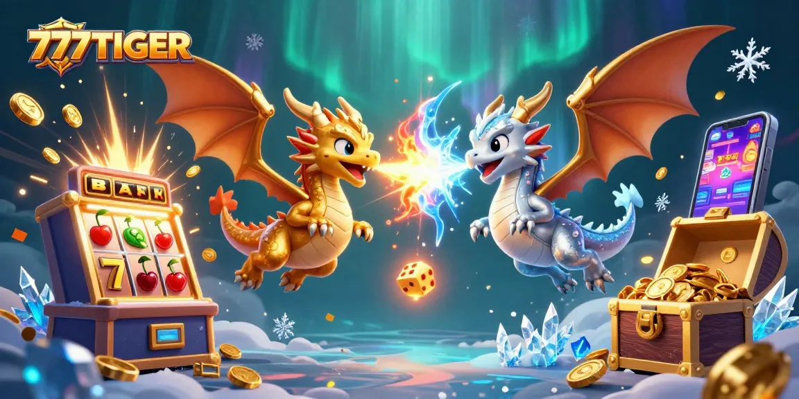 Engage with 777TIGER's thrilling jackpots and dynamic gaming experience in a vibrant casino illustration.