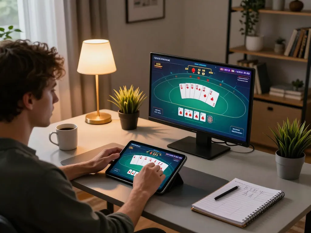 Engage with 9betgame on a cozy home setup while strategizing online gaming.