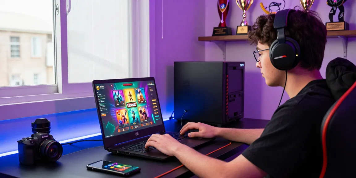 Player immersed in 68gamebai online gaming experience with vibrant graphics and accessories.