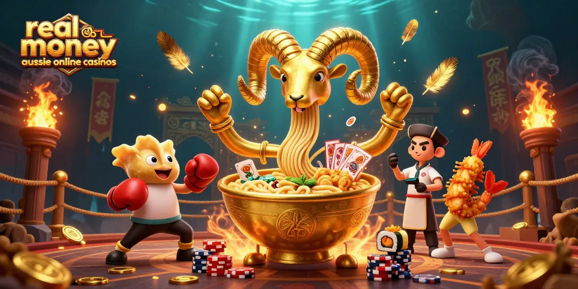 Experience thrilling action at real money aussie online casinos with our vibrant 3D cartoon illustration.