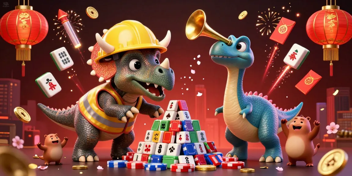 Experience vibrant gambling celebrations with Vb88. com as characters cheer amidst poker chips, fireworks, and gold coins.