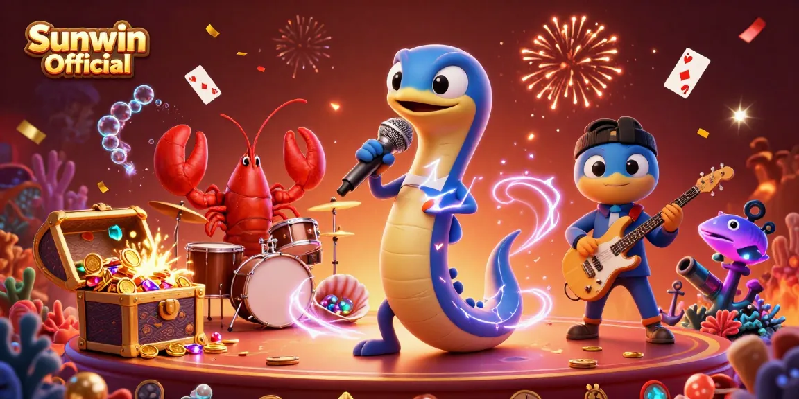 Experience thrilling wins at Sunwin Official with a vibrant underwater casino scene featuring electrifying characters and game elements.