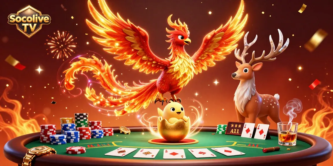 Experience thrilling action on Socolive TV with a vibrant poker scene featuring dynamic characters and high-stakes energy.