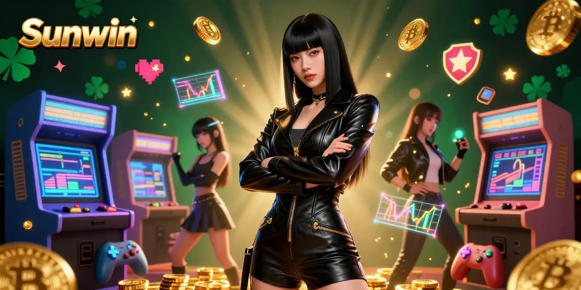 Experience winning chances at Sunwin with vibrant 3D casino illustration showcasing gaming excitement.