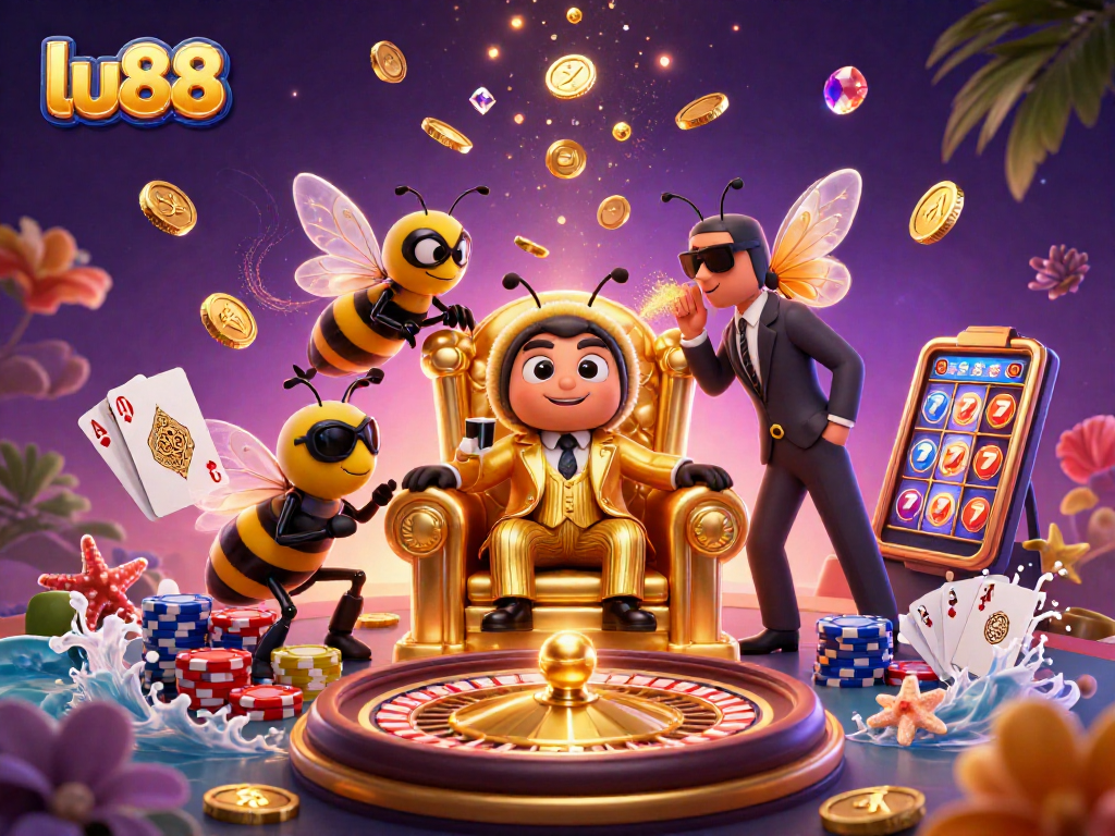 Spin exciting games at lu88 with a buzzing bumblebee mob boss and bright casino elements!