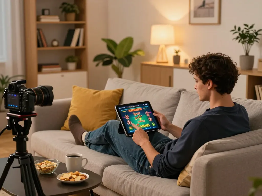 Person enjoying Go99 on tablet in a cozy living room atmosphere while managing their bets.