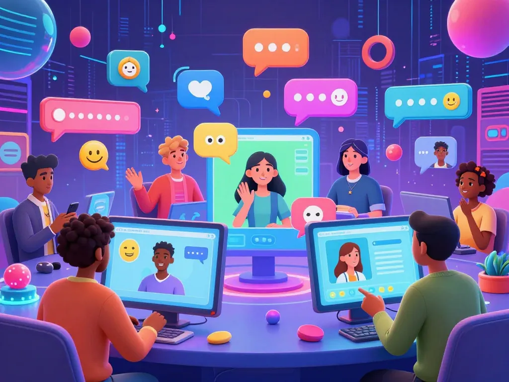 Engaging visual of a vibrant adult-themed digital chat scene depicting porn chat ai interactions.