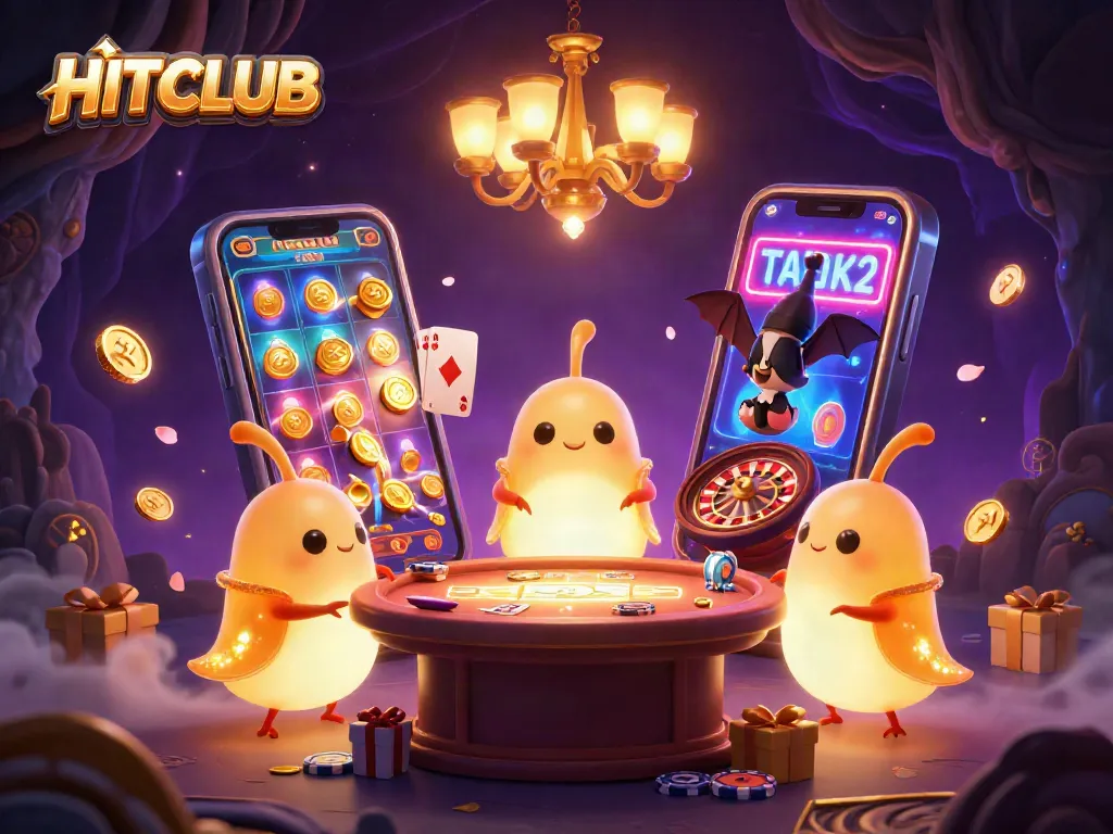 Experience thrilling gameplay at HITCLUB with vibrant casino elements illuminating the atmosphere.