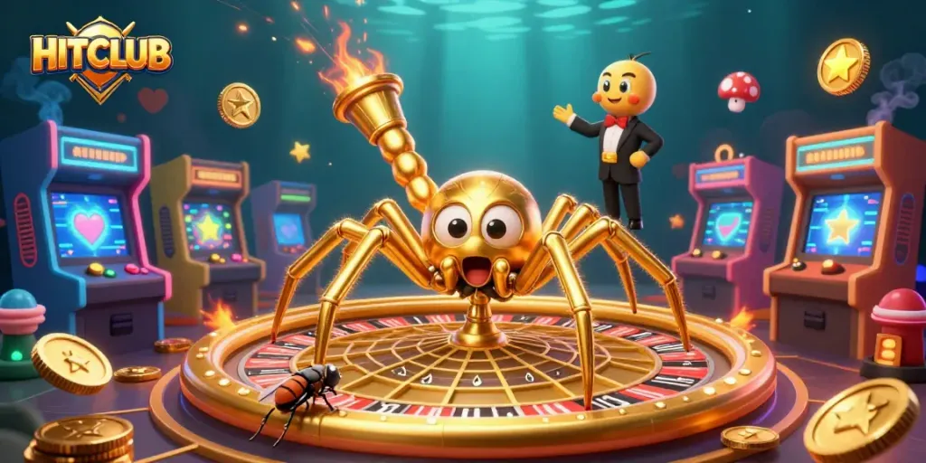 Experience the HITCLUB thrill with colorful gaming elements and roulette action!