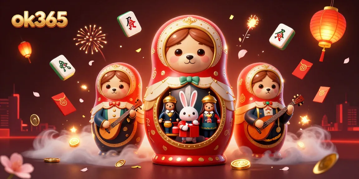 Experience thrilling gaming action at ok365 with colorful casino characters and festive elements.