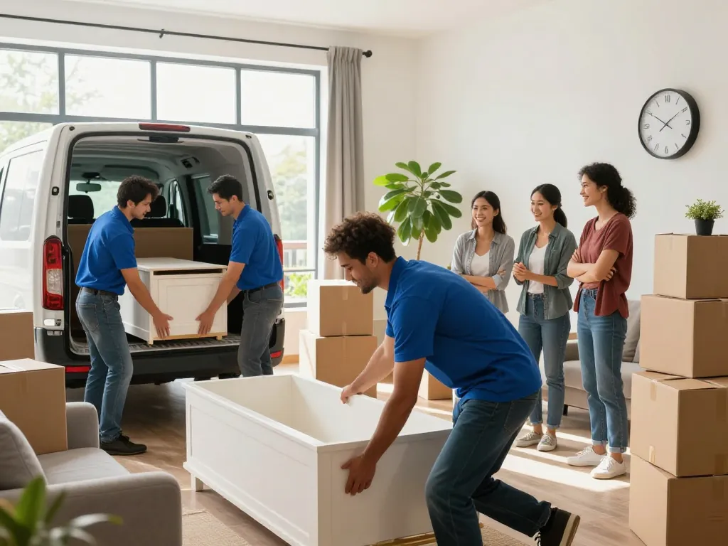 Umzugsteam packt effizient die Habseligkeiten einer Familie, betont umzugsunternehmen Hannover für eine stressfreie Erfahrung.