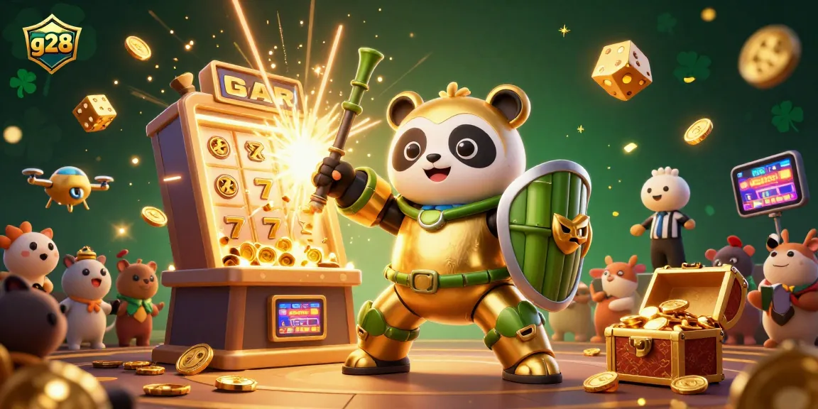 Engage in thrilling g28 casino adventures with a vibrant 3D scene showcasing exciting jackpot moments.