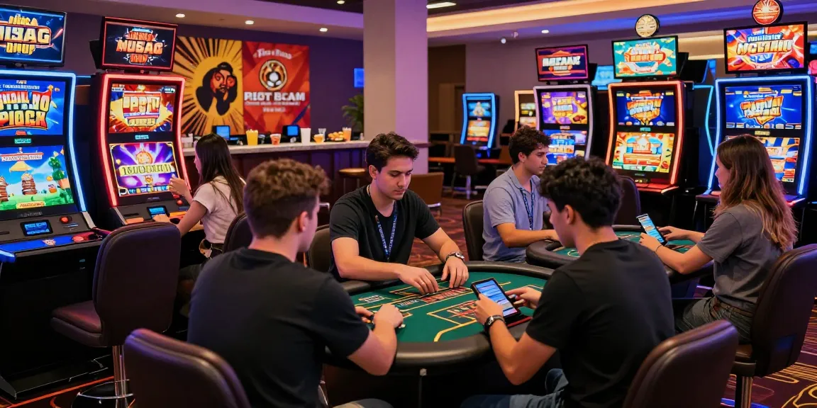 Exciting scene at a non GamStop casino showcasing players engaged in gaming activities, as featured on https://oadbyremembers.org.uk