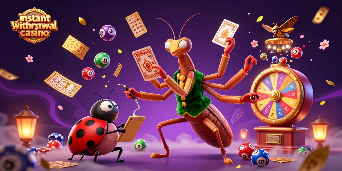 Experience the thrill of an instant withdrawal casino in a vibrant 3D cartoon gaming scene.