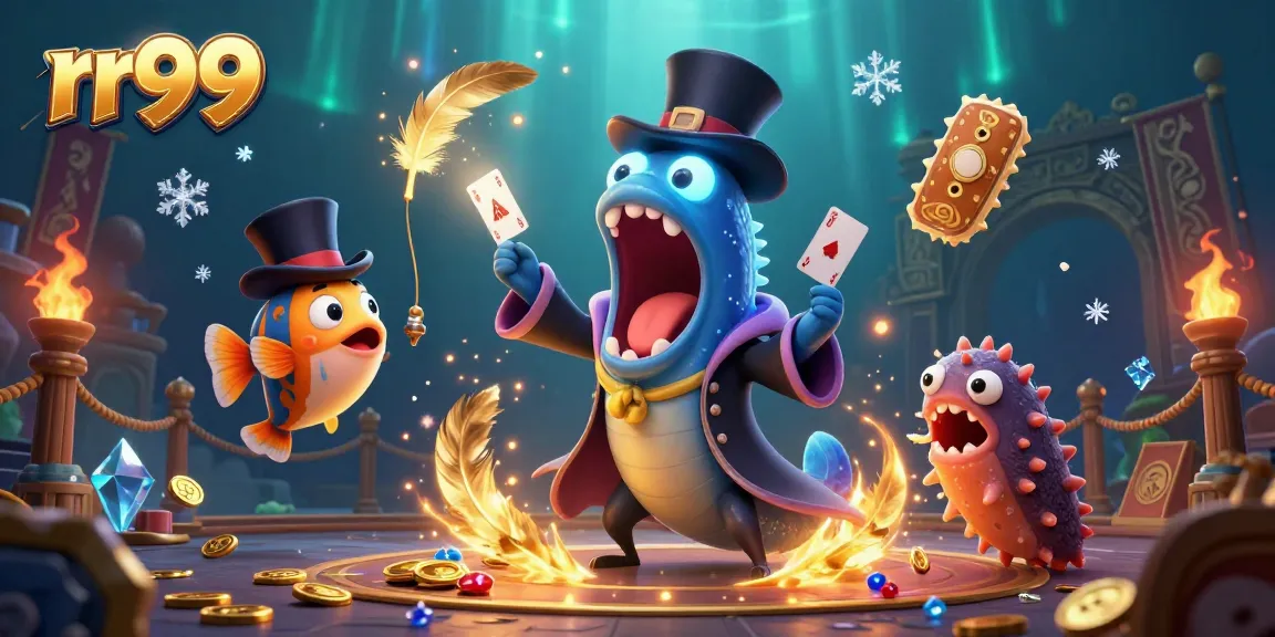 Engage with rr99 in a vibrant underwater casino scene featuring magical marine characters.