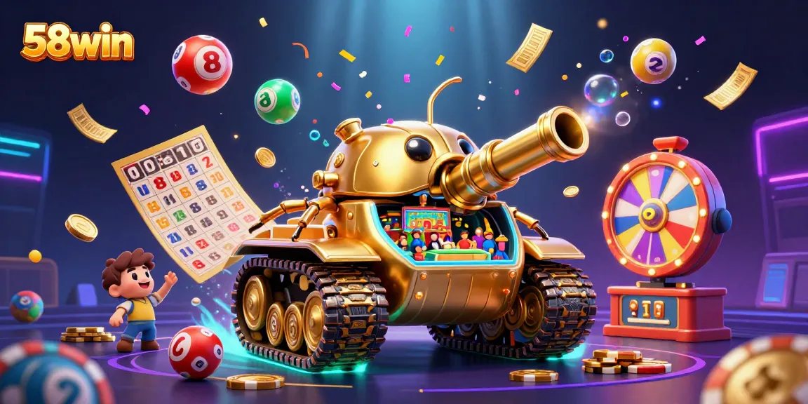 Experience the excitement of 58win with a vibrant casino scene packed with dynamic gaming elements and colorful excitement.