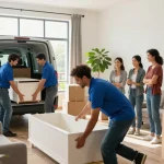 Umzugsteam packt effizient die Habseligkeiten einer Familie, betont umzugsunternehmen Hannover für eine stressfreie Erfahrung.