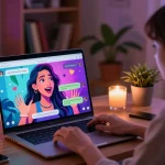 User enjoying vibrant NSFW AI character interactions with cozy lighting and personal touches, highlighting ai nsfw engagement.