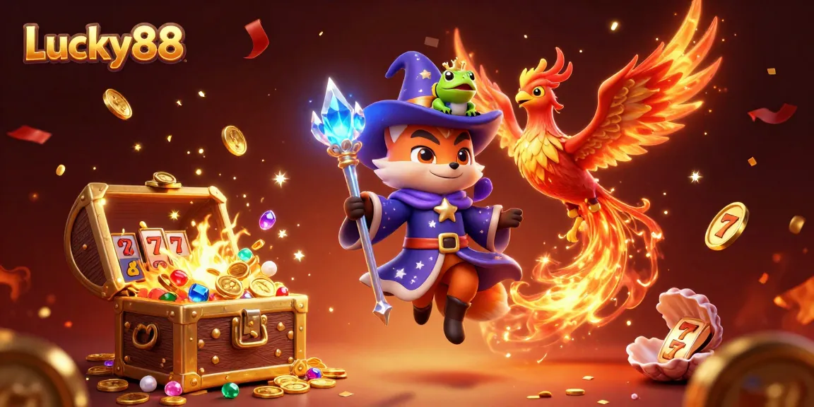 Experience thrilling gameplay with Lucky88 in a vibrant casino world featuring fantastical creatures.